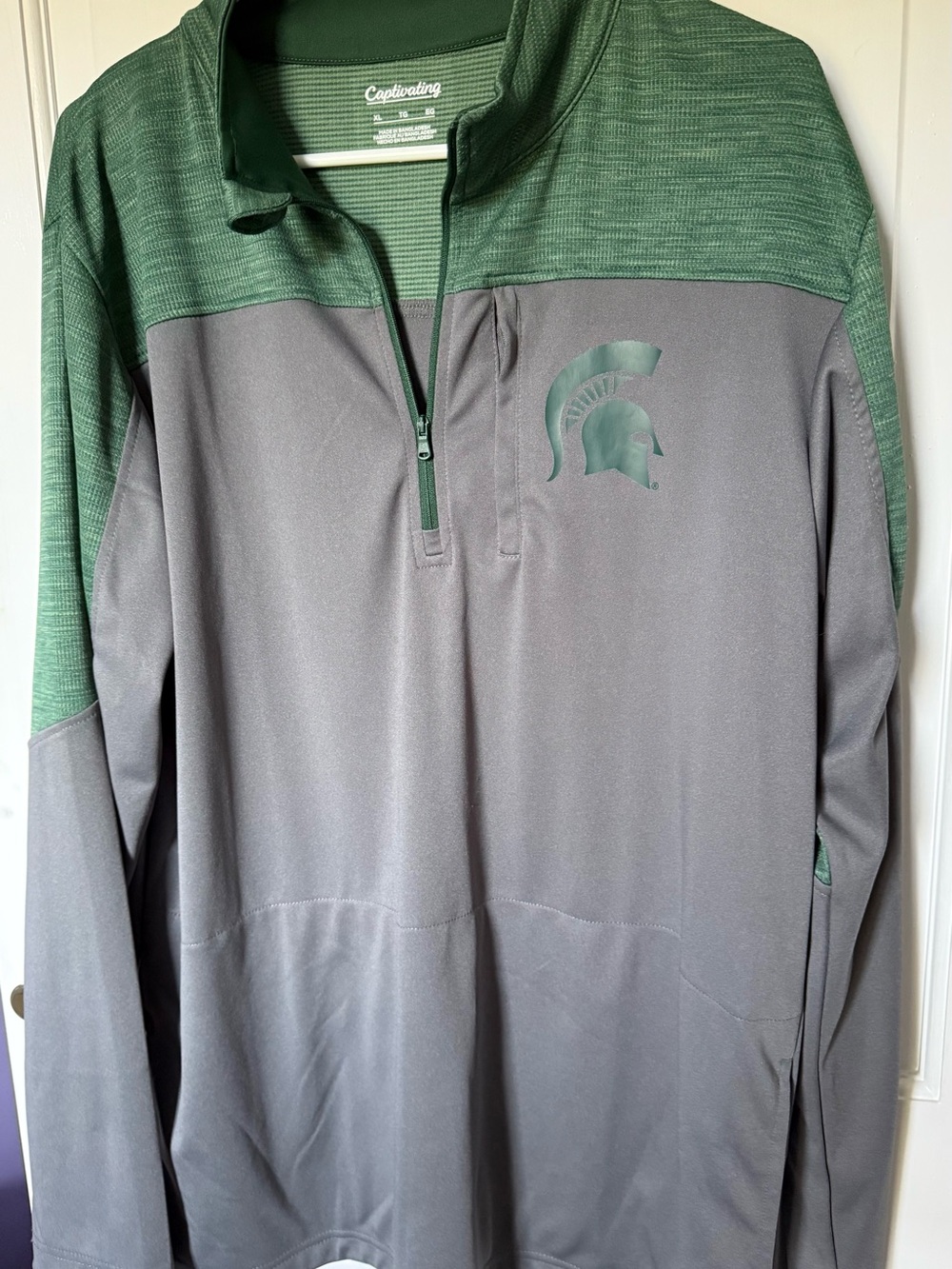 Men's Michigan State Quarter-Zip Pullover with Spartan Logo Size XL